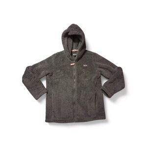 Patagonia XL Girls Los Gatos Fleece Teddy Hoodie Forge Gray Sherpa Preppy